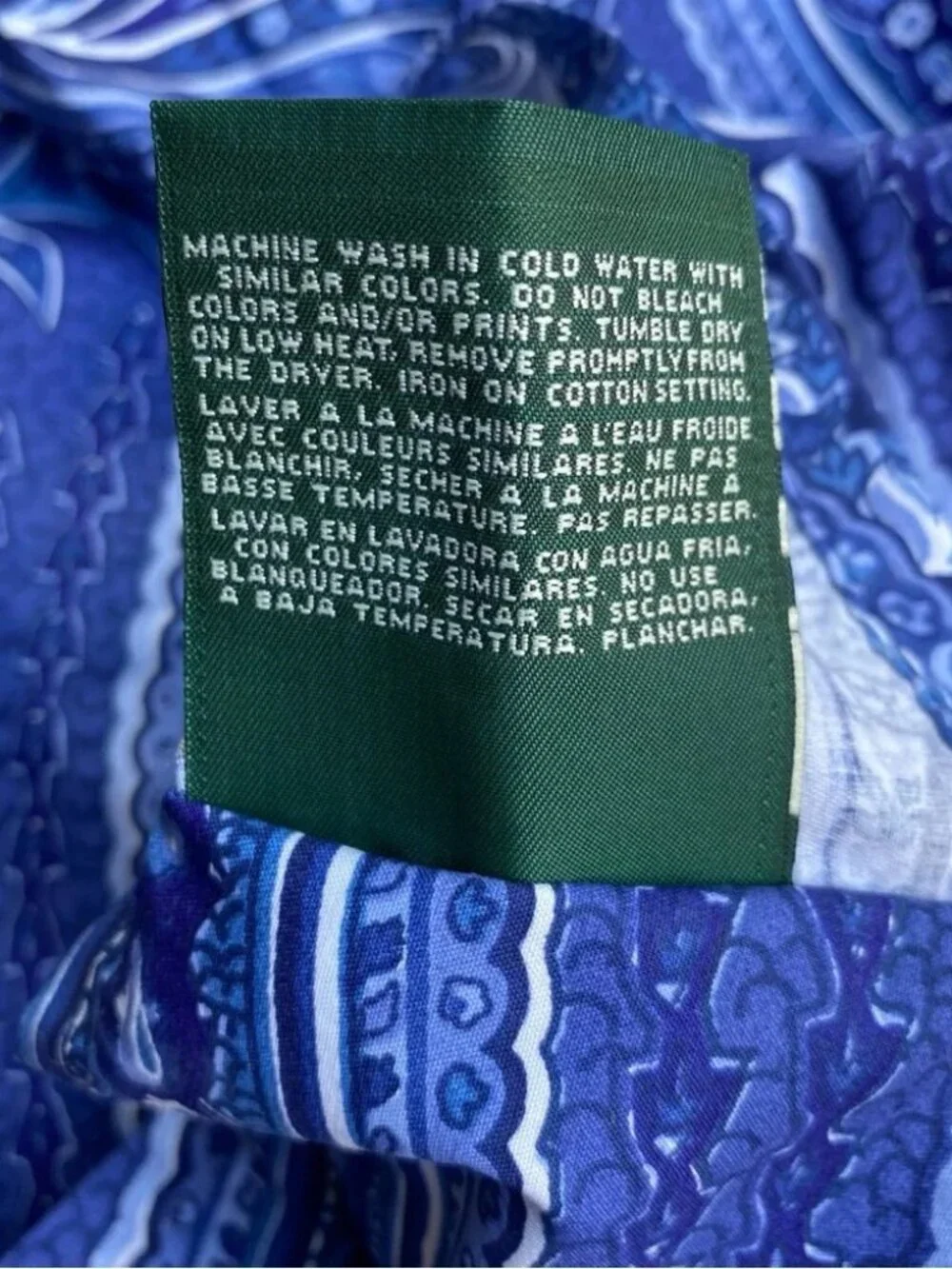 Set of 2 Lauren Ralph Lauren blue white cotton Putney Paisley standard shams